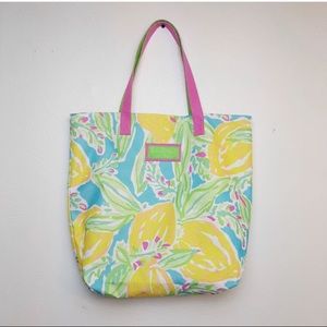 Lilly Pulitzer Estee Lauder Canvas Tote Lemons